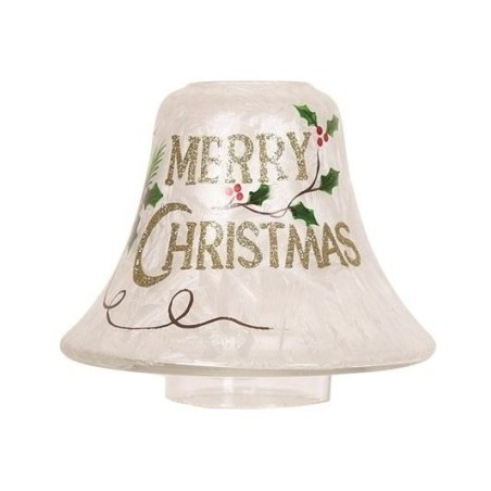 Abat-jour pour bougie effet givré  « Merry Christmas » - Village candle