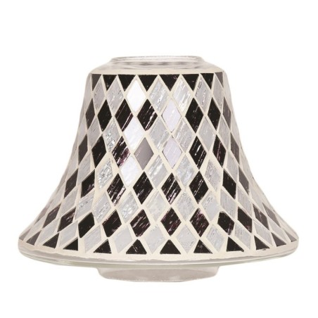 Abat-jour pour bougie Mosaïque Arlequin noir et blanc - Village Candle