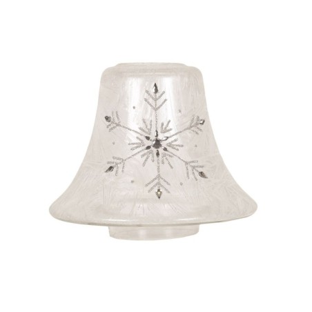 Abat-jour pour bougie effet givré Flocon de neige argenté - Village candle