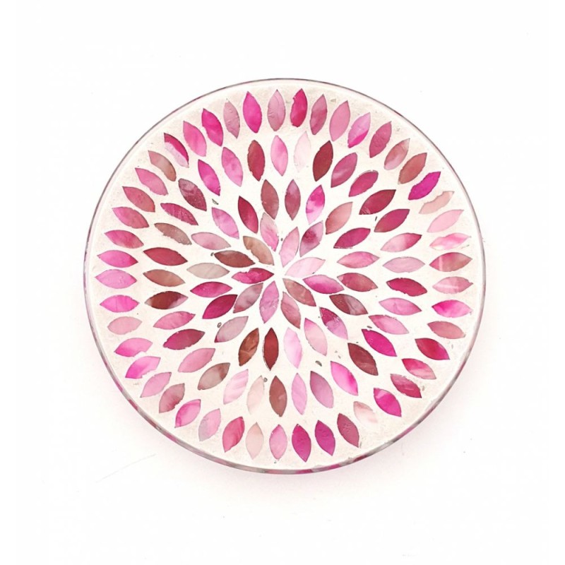 Assiette Support bougie Mosaïque pétales de rose - Village Candle