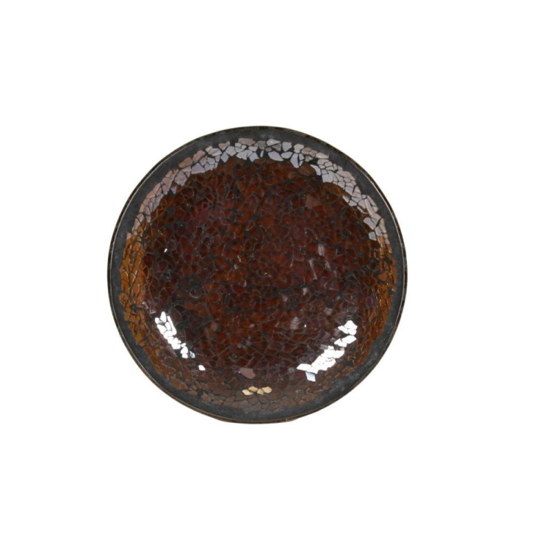 Assiette Support bougie Mosaïque Chocolat - Village Candle