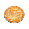 Assiette Support bougie Mosaïque pétales cuivre et miroir - Village Candle
