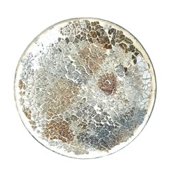 Assiette Support bougie Mosaïque argent et or - Village Candle