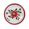 Assiette en verre Support bougie Poinsettia - Village Candle