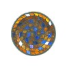 Assiette Support bougie Mosaïque Cuivre et bleue - Village Candle