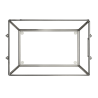 Plateau en verre et métal argenté  30.5 cm x 19.5 cm- Affari AB