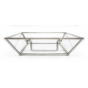 Vide-poches en verre et métal argenté  26 cm x 16 cm- Affari AB
