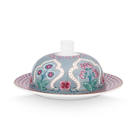Beurrier rond – Flower festival -Bleu clair - Pip Studio