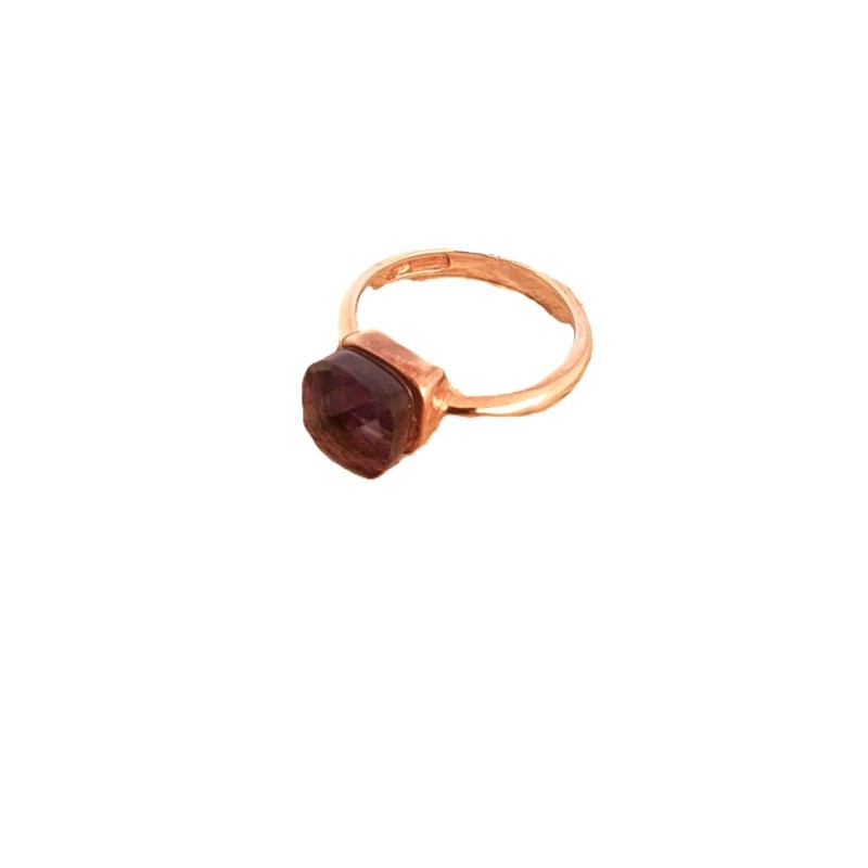 Bague en argent 925 avec pierre couleur améthyste -