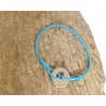 Bracelet cordon élastique avec médaille gravée "Amour"