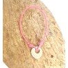 Bracelet cordon élastique avec médaille gravée "Amour"
