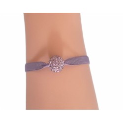 Bracelet élastique avec perle sertie de strass
