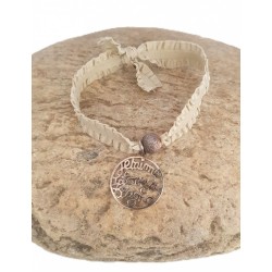 Bracelet Ruban Perle & Médaille