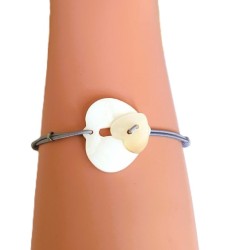 Bracelet deux Cœurs Nacre –...