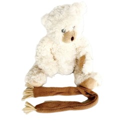 Peluche ours blanc avec...