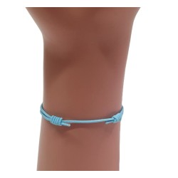 Bracelet élastique turquoise avec rosace en métal doré