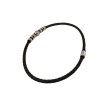 Collier homme en cuir tressé noir et acier (50 cm)