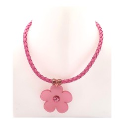 Collier Floral en Cuir...
