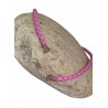 Collier Floral en Cuir Tressé rose
