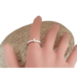 Bague croissant de lune -...