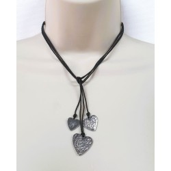 Collier cordon trois cœurs - F.Y. FAUCOGNEY