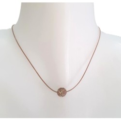 Collier perle sur cordon en coton ciré
