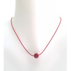Collier perle sur cordon en coton ciré