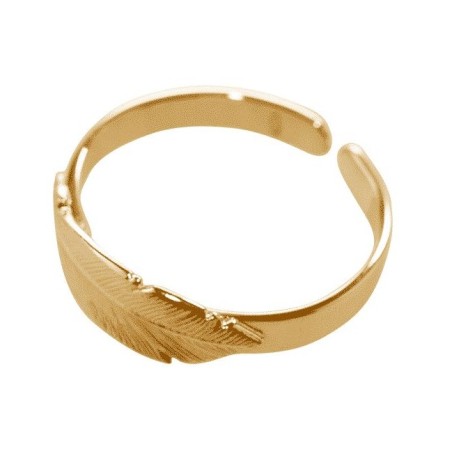 Bague plume argent Doré