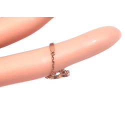 Bague chaîne trèfle argent 925 rose