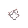 Bague chaîne trèfle argent 925 rose