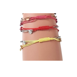 Bracelet Chaine AG 925 argenté et Cordon Coloré - LEYNAT –
