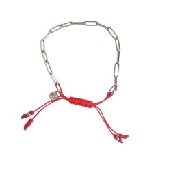 Bracelet Chaine AG 925 argenté et Cordon Coloré - LEYNAT –