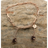 Bracelet Chaine AG 925 Doré et Cordon Coloré - LEYNAT –