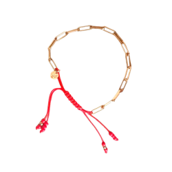 Bracelet Chaine AG 925 Doré et Cordon Coloré - LEYNAT –
