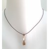 Collier cordon pendentif à facettes ambre- F.Y. FAUCOGNEY