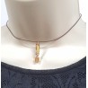 Collier cordon pendentif à facettes ambre- F.Y. FAUCOGNEY