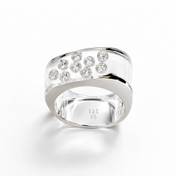 Bague Cayoo en Plexiglas et Swarovski
