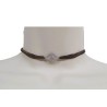Collier ruban de satin avec pendentif carré