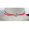 Collier ruban de satin avec pendentif carré