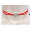 Collier ruban de satin orange avec pendentif rond