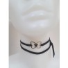 Collier ruban suédine noir et papillon F.Y. FAUCOGNEY
