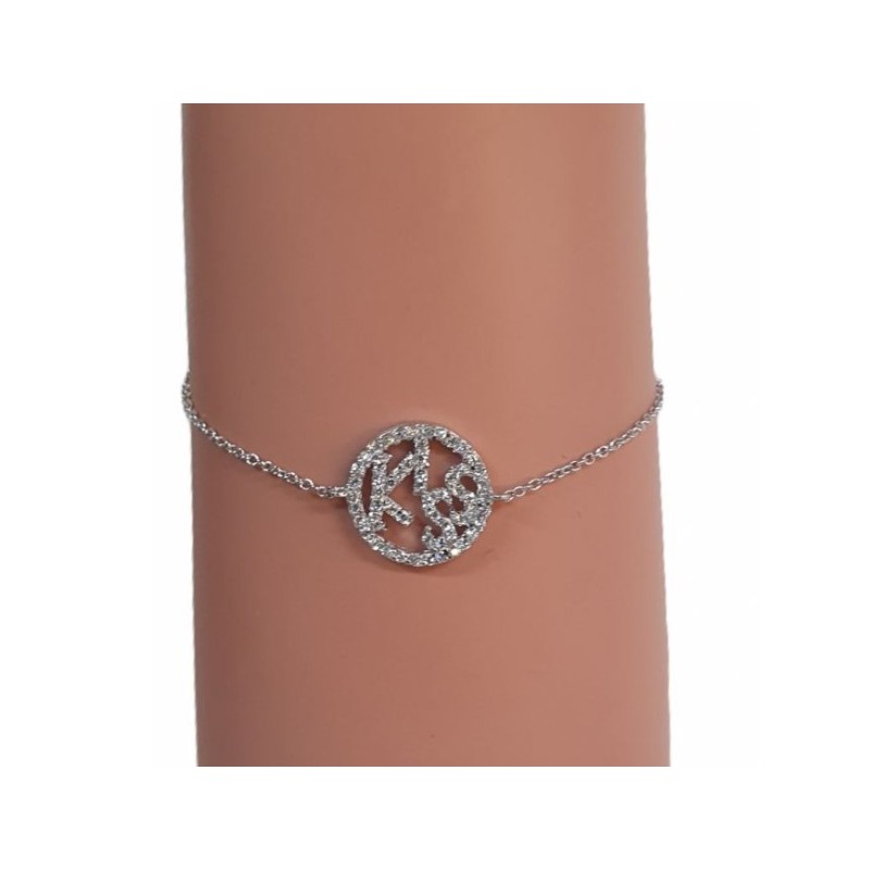Bracelet KISS en Argent avec zirconiums