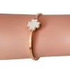 Bracelet or rose Trèfle nacre blanc