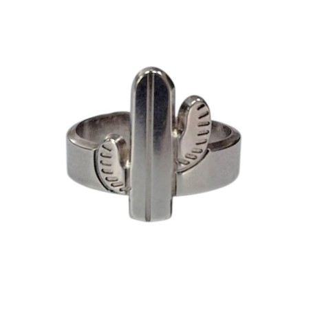 Bague Cactus métal argenté  - bijoux Léone