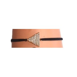 Bracelet cordon – Triangle doré pavé de zirconiums