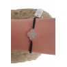 Bracelet cordon noir – Trèfle pavé de zirconiums