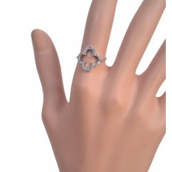 Bague Chaînette Trèfle en Argent 925