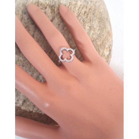Bague Chaînette Trèfle en Argent 925