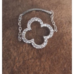 Bague Chaînette Trèfle en Argent 925