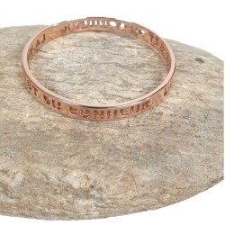 Bracelet jonc ajouré « LA VIE C’EST DU BONHEUR » - FY Faucogney